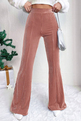 High-Waisted Flared-Leg Casual Pants