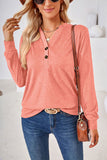 Button-Front Long Sleeve T-Shirt