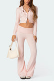 Knitted Two-Piece Flared Pant Set