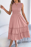 Sleeveless Smocked Casual Dress