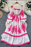 Printed Puff Sleeve Casual Dress