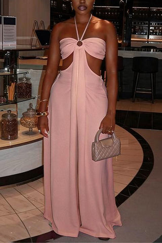 Halter Neck Wide-Leg Jumpsuit