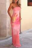Strapless Floral Maxi Dress