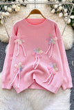Embellished Floral Appliqué Sweater