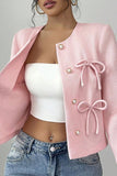 Embellished Bow-Front Cropped Jacket