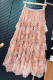 Tiered Floral Maxi Skirt
