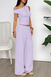 Off-Shoulder Top and Wide-Leg Pants Set