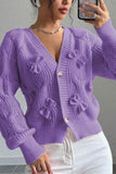Charming Knit Cardigan with Bow Details