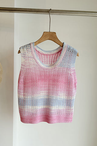 Knit Sweater Vest with Textured Design