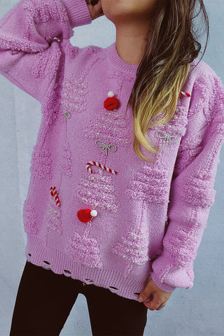 Festive Embellished Holiday Sweater