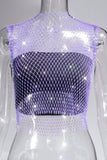 Sparkling Rhinestone Mesh Tank Top