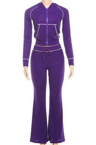 Zip-Up Hoodie Pants Set