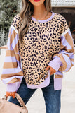 Animal Print and Stripe Long Sleeve Tee