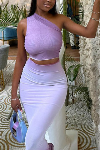 One-Shoulder Skirt Set