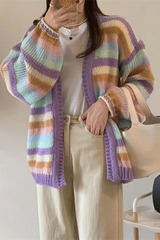 Striped Oversized Cardigan