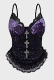 Lace Trim Corset Tank Top