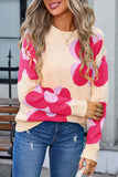 Floral Patterned Knit Sweater