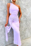 Asymmetric Cut-Out Maxi Dress
