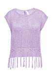 Fringe Hem Knit Blouse