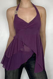 Asymmetric Halter Layered Cami