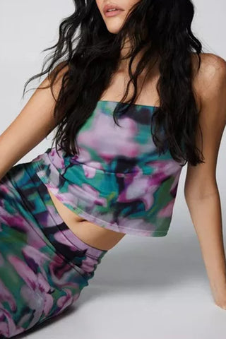 Strapless Floral Print Camisole