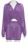 Chic Cropped Top and Skirt Set