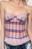 Strapless Plaid Bustier Top