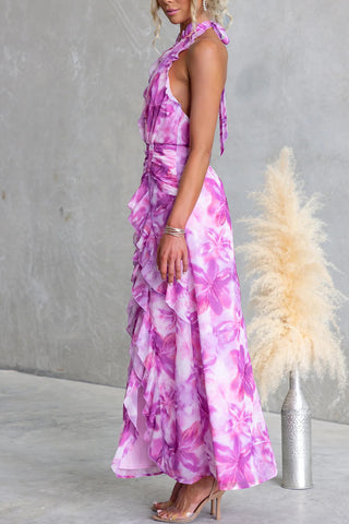 Floral Print Halter Dress