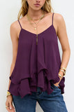 Layered Ruffle Hem Cami Tank