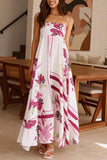 Floral Maxi Dress with Geometric Accents