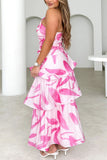 Floral One-Shoulder Casual Dress