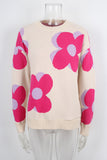 Floral Patterned Knit Sweater