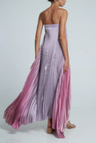 Strapless Pleated Evening Gown