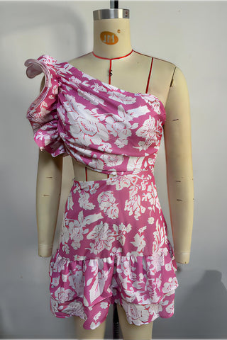 Floral One-Shoulder Dress