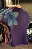 Floral Ribbed Highneck T-Shirt