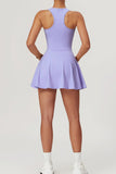 Zipper Front Casual Dress