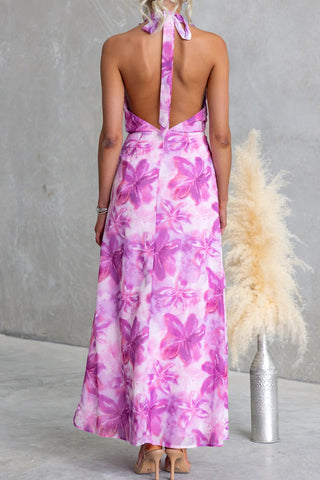 Floral Print Halter Dress