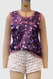 Sleeveless Sequin Tank Top
