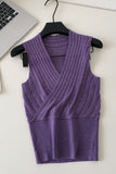 Wrap-Front Knit Tank Top