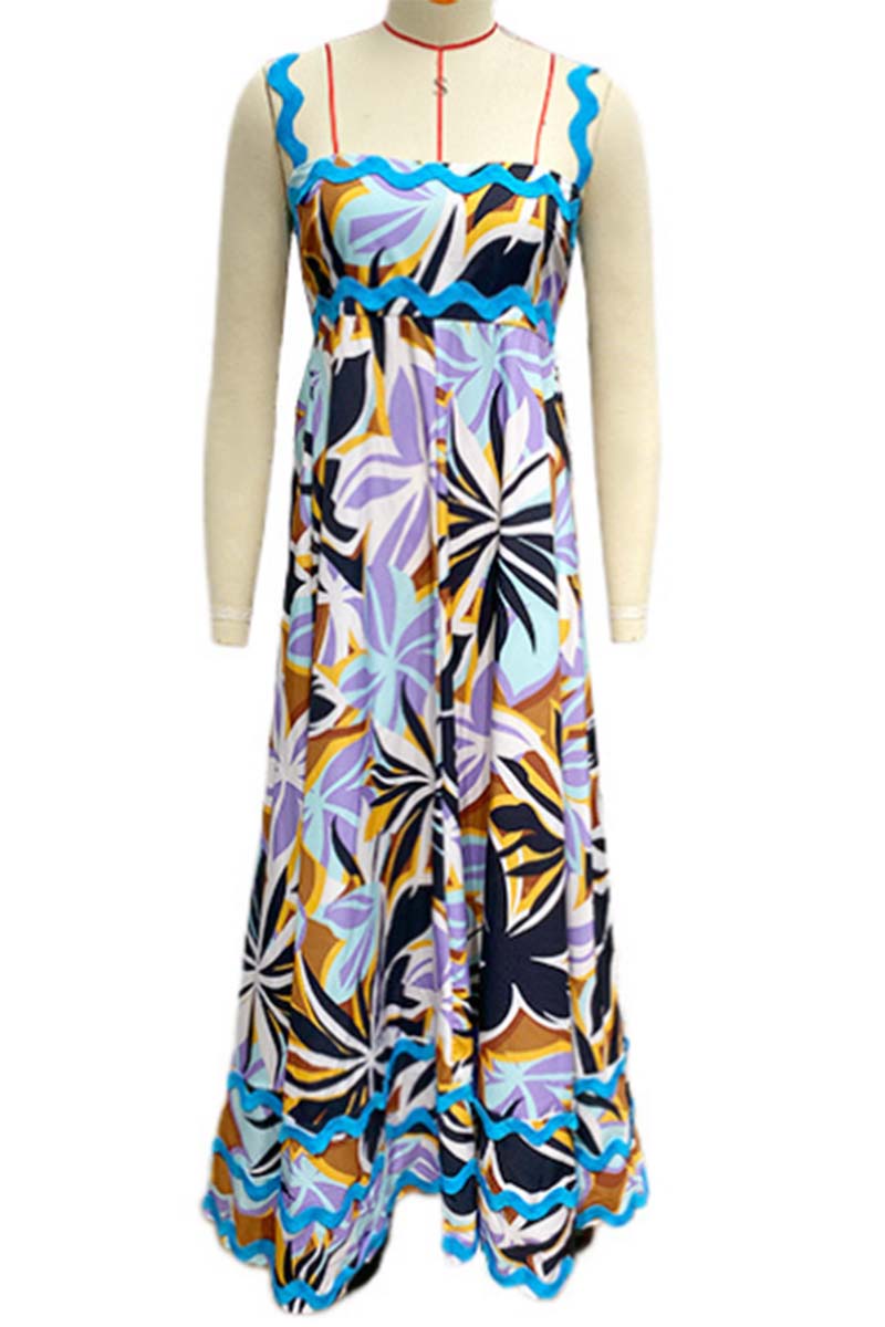 Scalloped-Trim Casual Maxi Dress