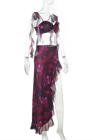 Ruffled Two-Piece Skirt Set