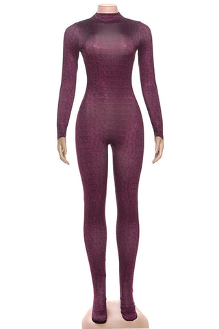 High-Neck Houndstooth Jumpsuit