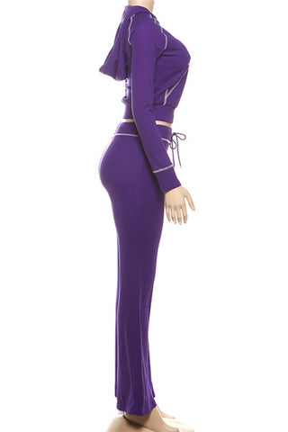 Zip-Up Hoodie Pants Set