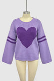 Heart Pattern Oversized Sweater