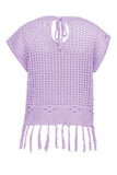 Fringe Hem Knit Blouse