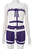 Strap-Detail Knit Short Set