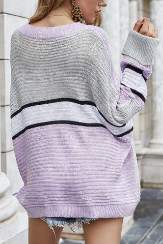 Oversized Striped Knit Sweater
