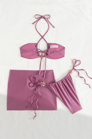 Stylish Bikini Set with Elegant Tie Accents