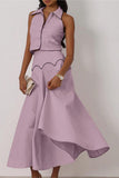 Button-Accent Skirt Set