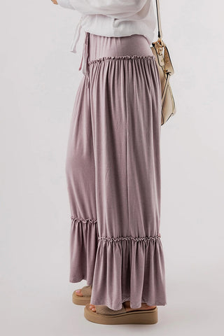 Drawstring High Waist Wide Leg Pants